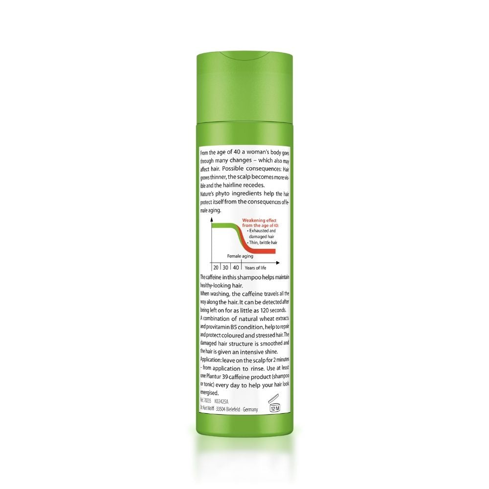 Plantur 39 Phyto-Caffeine Shampoo for Coloured & Stressed Hair - Adds Volume & Strength, 250ml