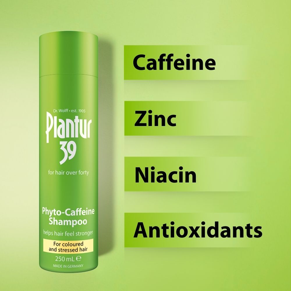 Plantur 39 Phyto-Caffeine Shampoo for Coloured & Stressed Hair - Adds Volume & Strength, 250ml