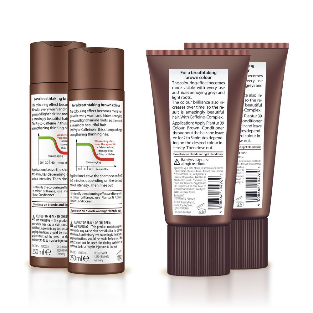 Plantur 39 Care-Free Package Shampoo + Conditioner Brown Bundle for a Breathtaking Shade of Brown