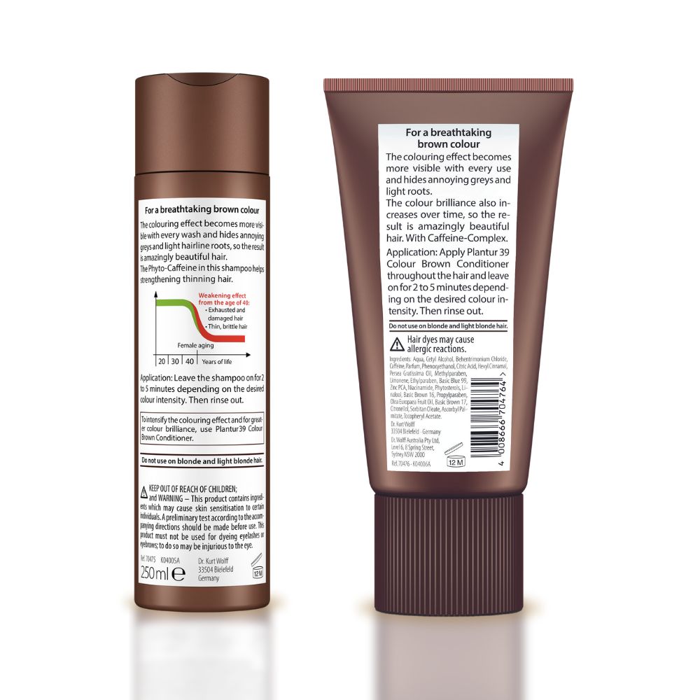 Plantur 39 Care-Free Package Shampoo + Conditioner Brown Bundle for a Breathtaking Shade of Brown