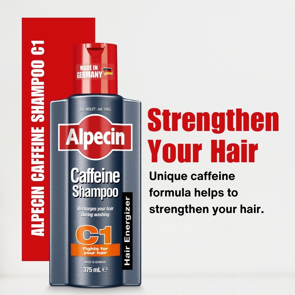 2x Alpecin Caffeine Shampoo C1 - For Stronger Hair, 375ml