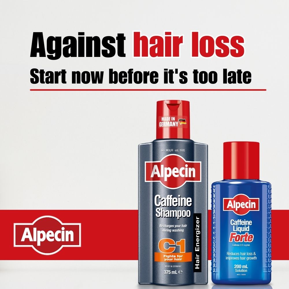 2x Alpecin Caffeine Shampoo C1 - For Stronger Hair, 375ml