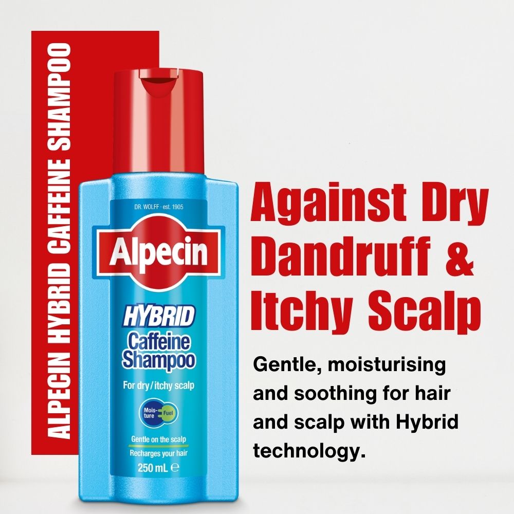 4x Alpecin Hybrid Caffeine Shampoo - for Dry and Itchy Scalp, 250ml