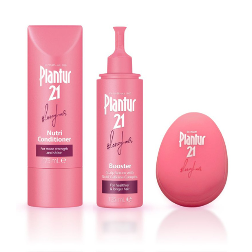 Plantur 21 #longhair Nutri-Caffeine Conditioner and Booster for Naturally Long Hair bundle with FREE Detangling Brush worth $15